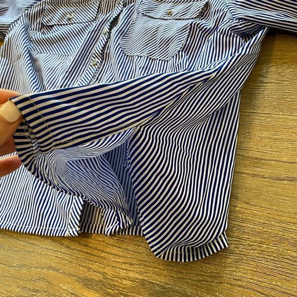 Blue and white striped notations shirt. Size xl. Button down. - Picture 5 of 9